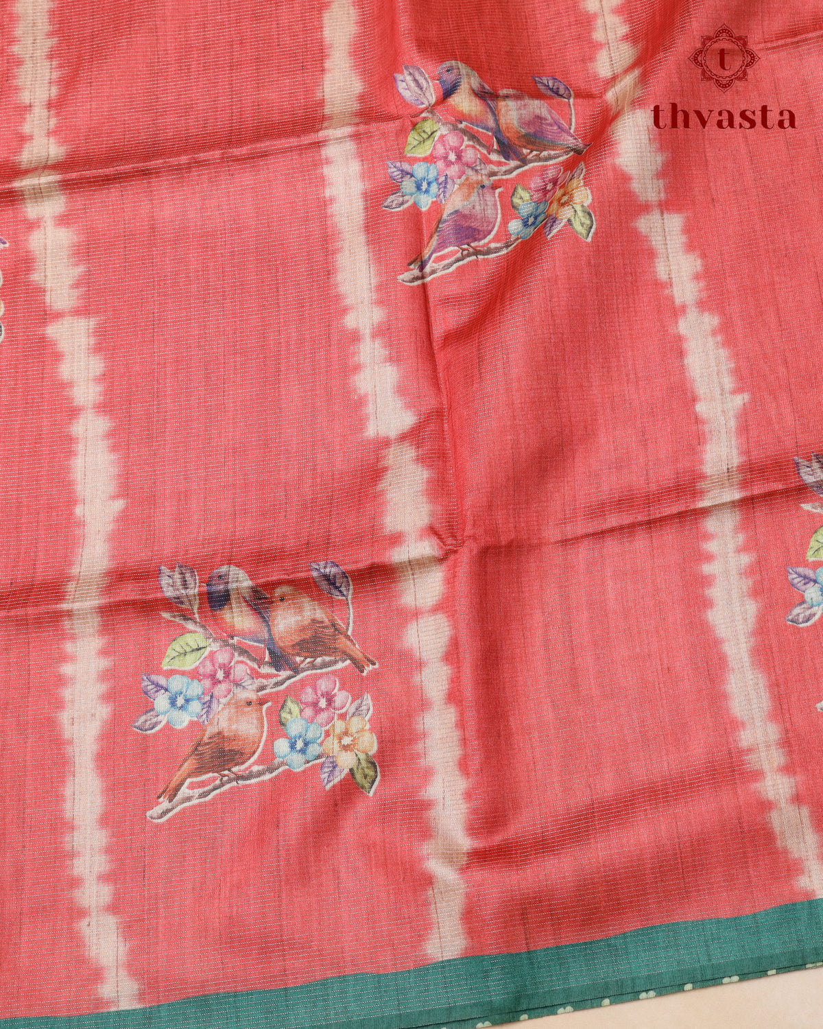 Semi Tussar Silk saree with Parrot Motifs - 04