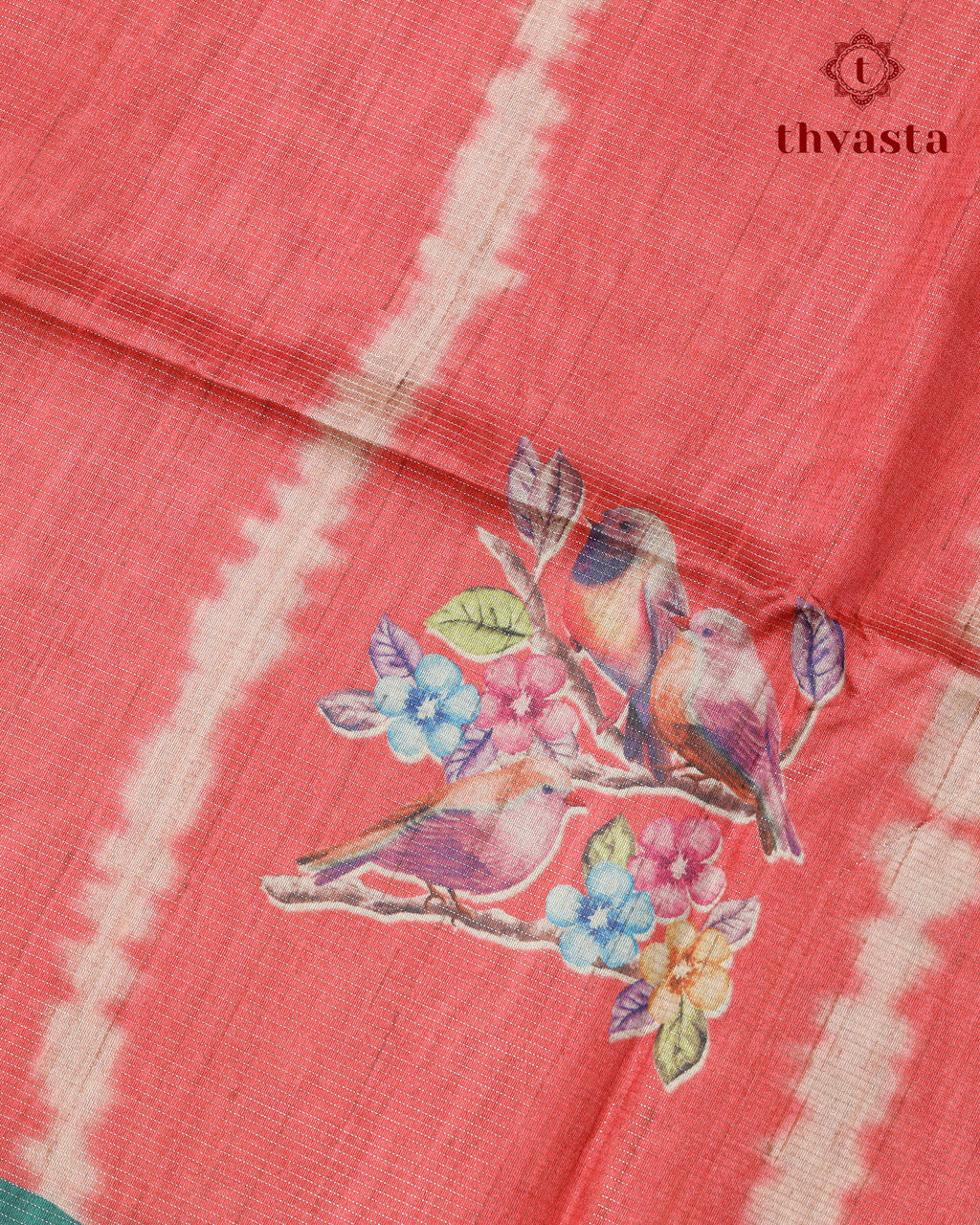 Semi Tussar Silk saree with Parrot Motifs - 04