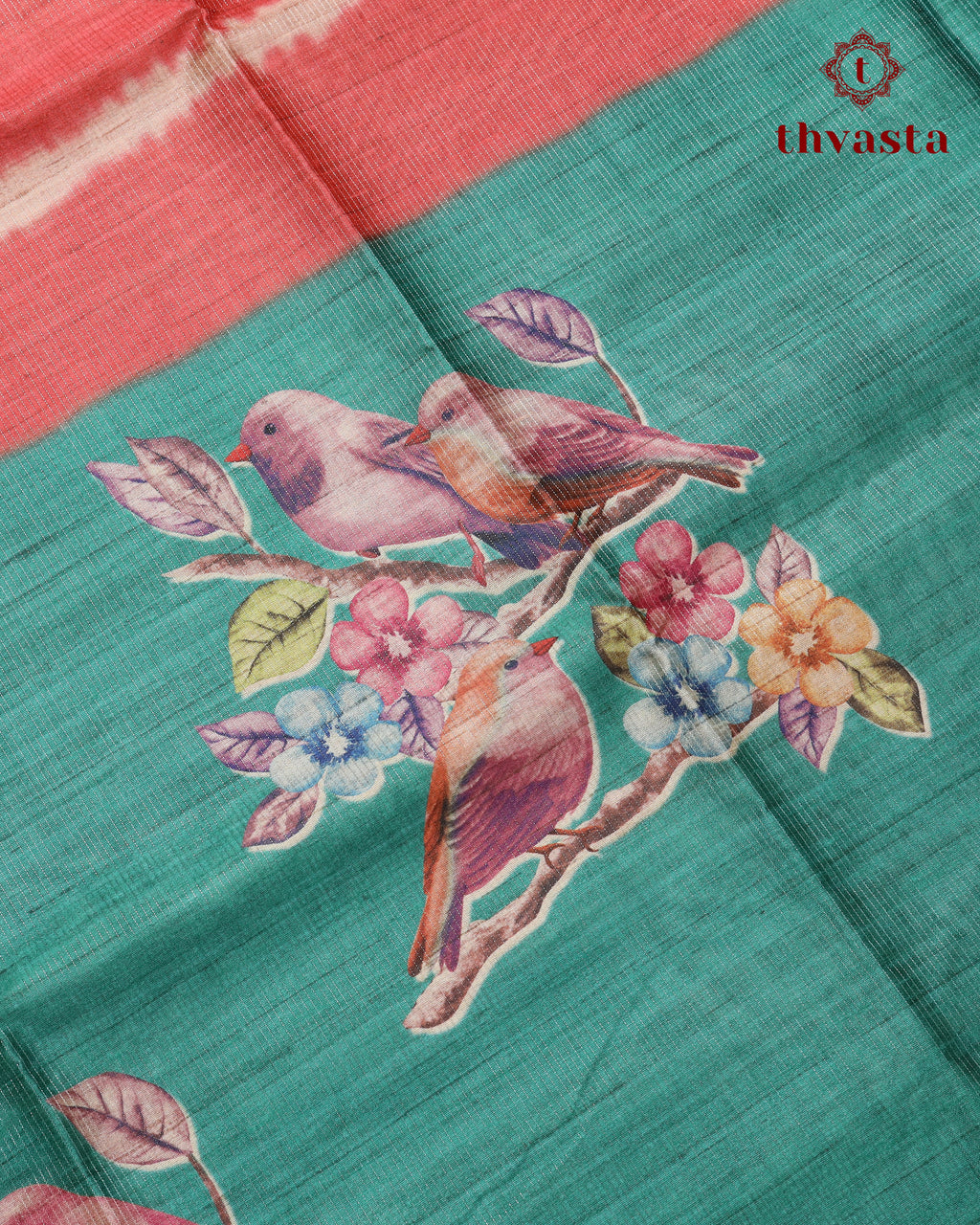 Semi Tussar Silk saree with Parrot Motifs - 04