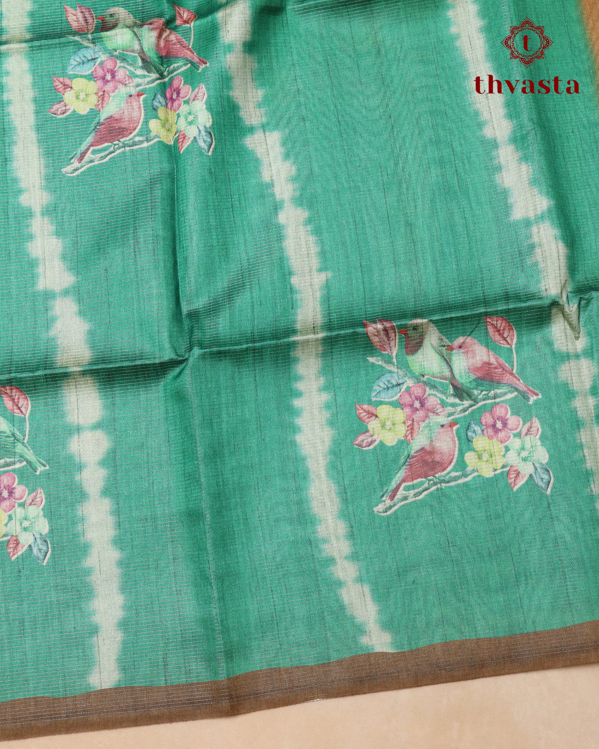 Semi Tussar Silk saree with Parrot Motifs - 05