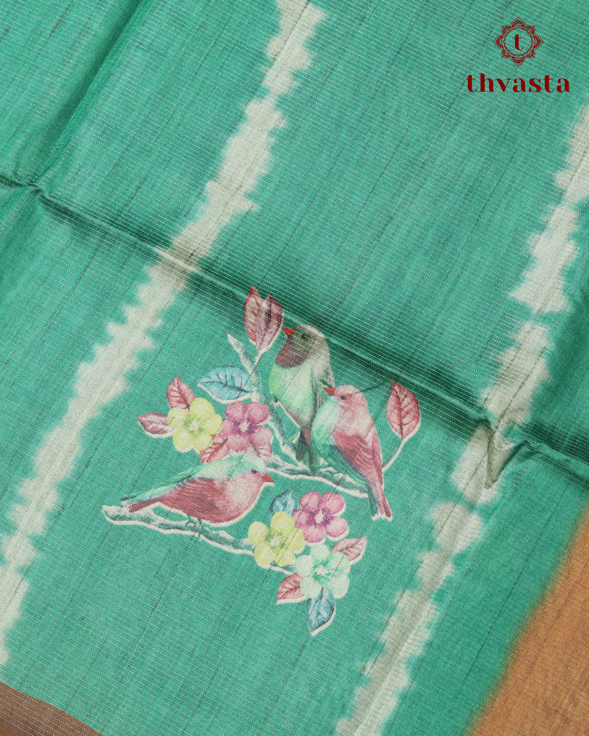 Semi Tussar Silk saree with Parrot Motifs - 05