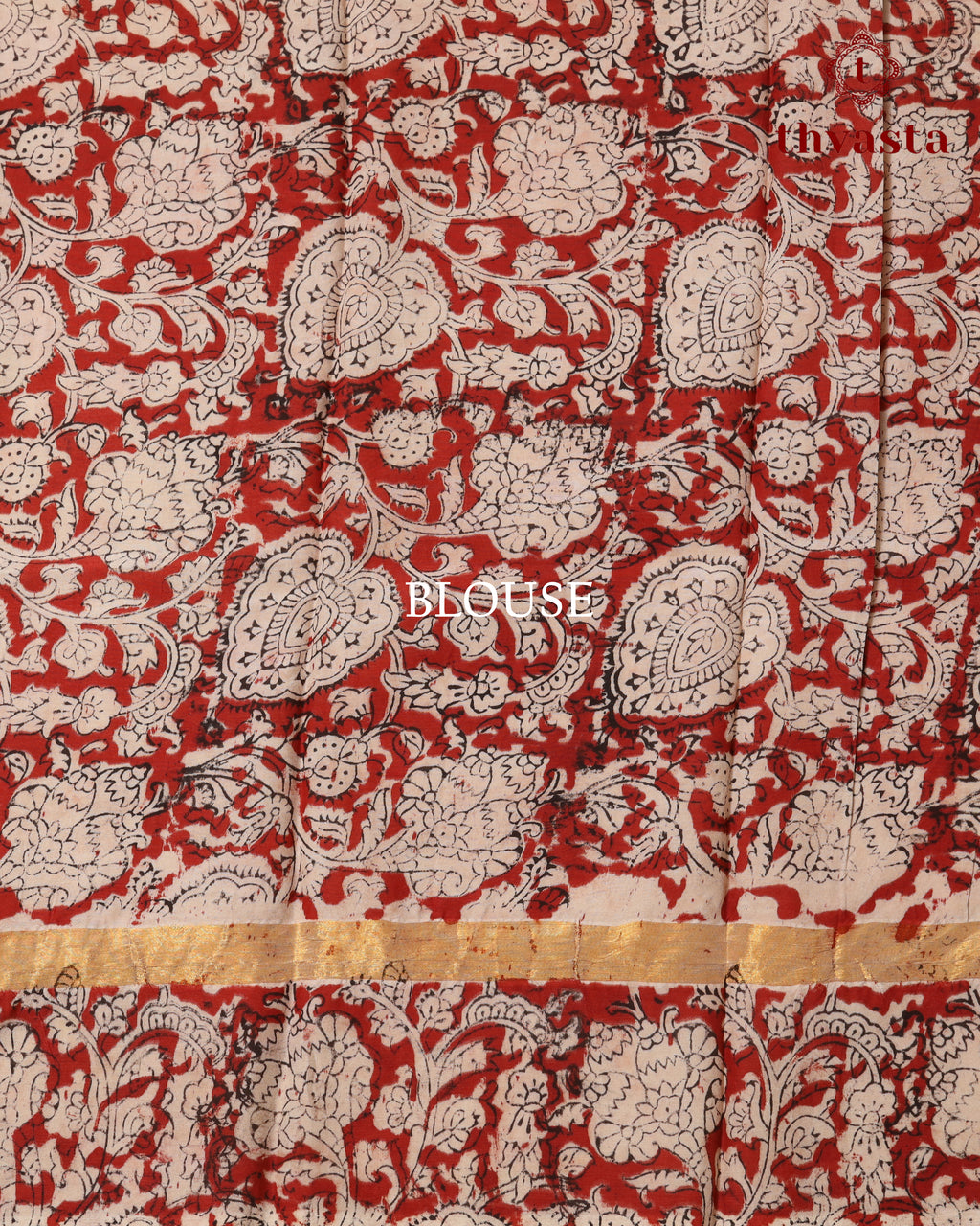 Chennur Silk Kalamkari Saree with Nizam Border -  Black