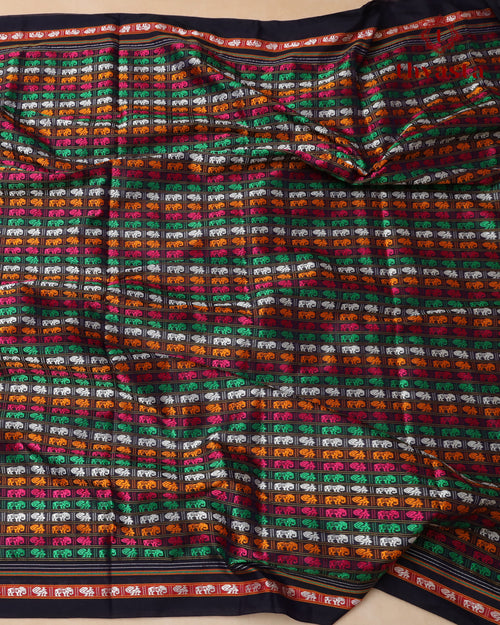 Ilkal Khun saree with Multicoloured Motifs- Purple