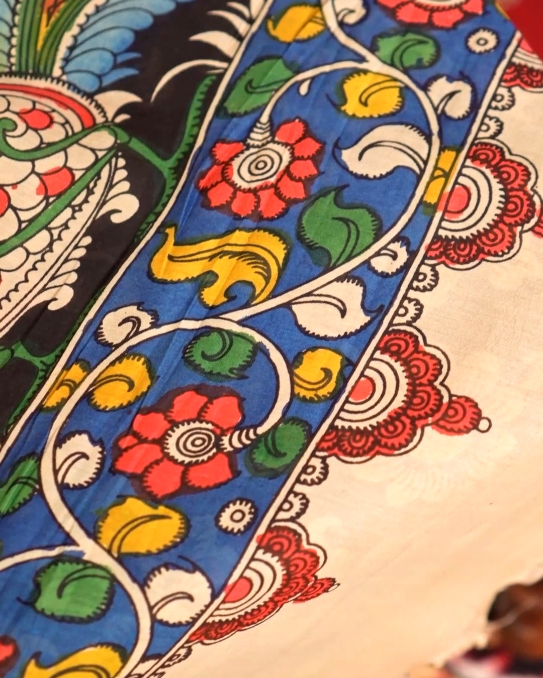 Pen Kalamkari Bangalore Silk – Olive