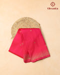 Pure Kanjivaram Silk – Pink Kolam and Gopuram
