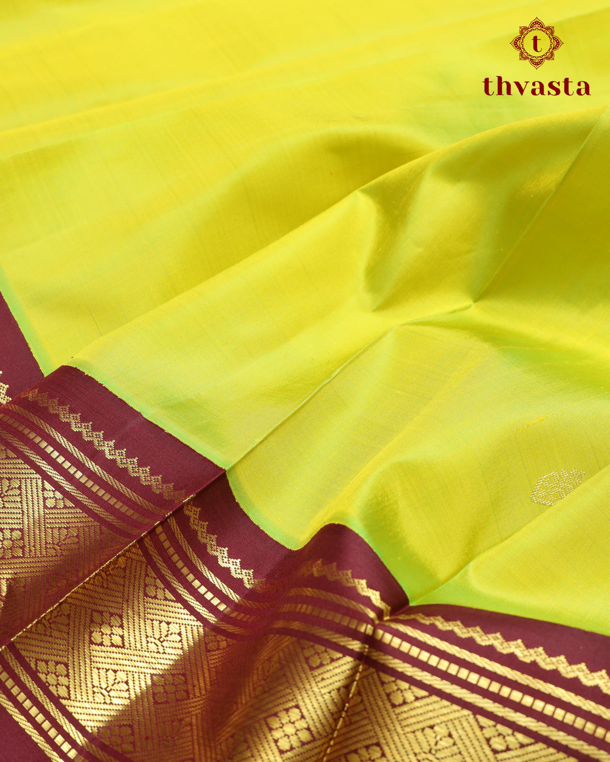 Pure Thirubuvanam Pattu - Green and Paaku Brown