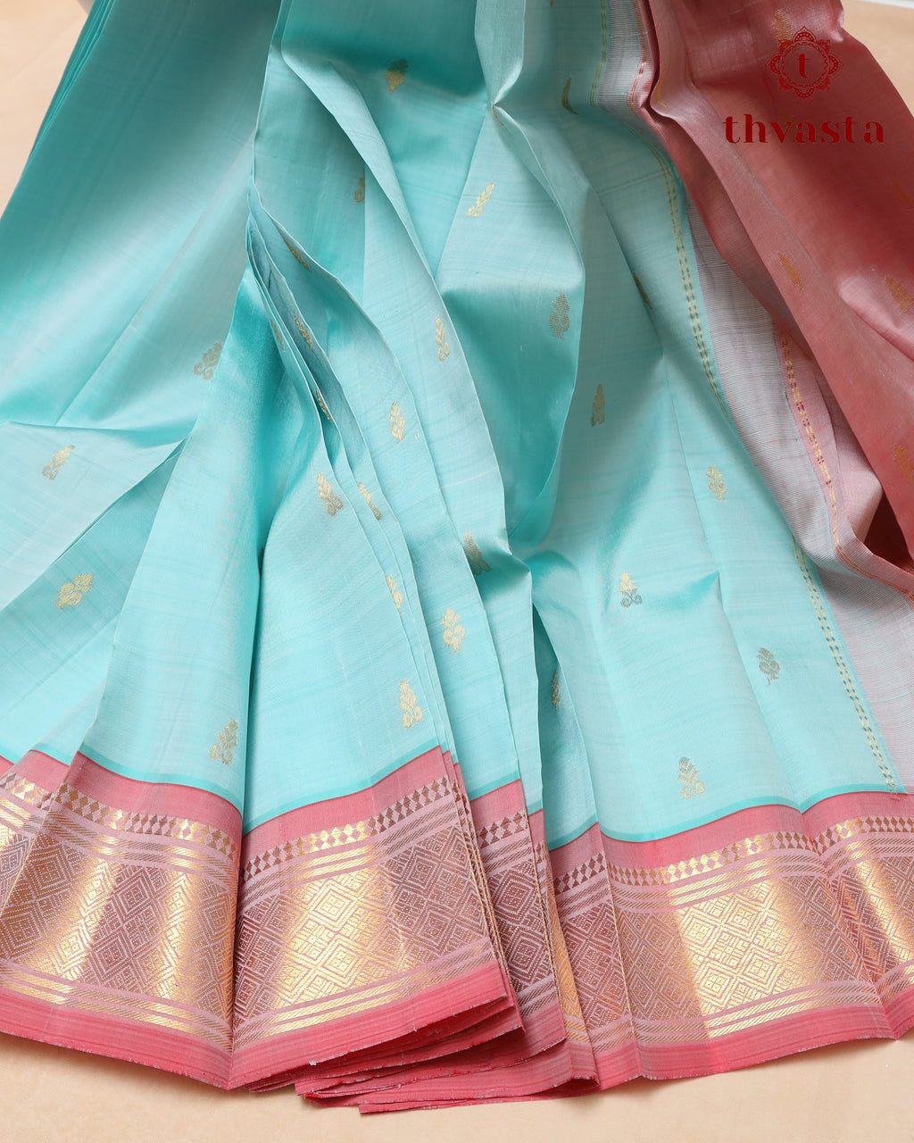 Pure Thirubuvanam Pattu - Light blue and Pink