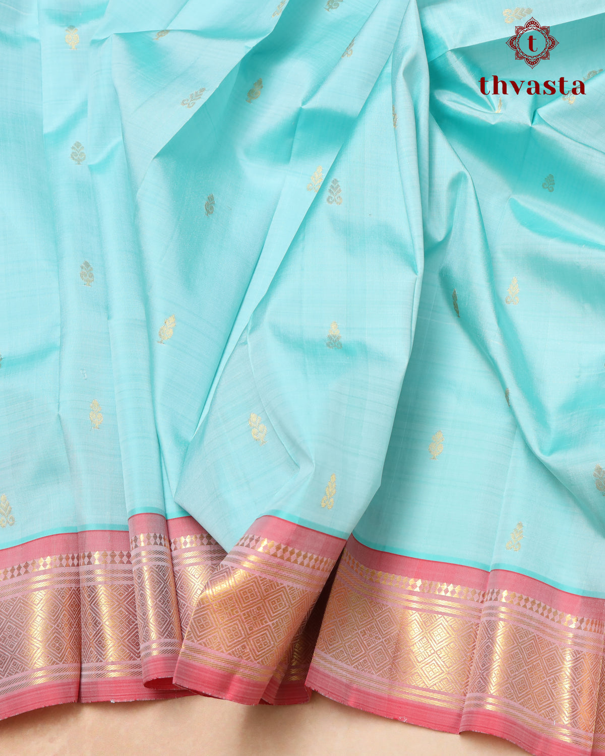 Pure Thirubuvanam Pattu - Light blue and Pink