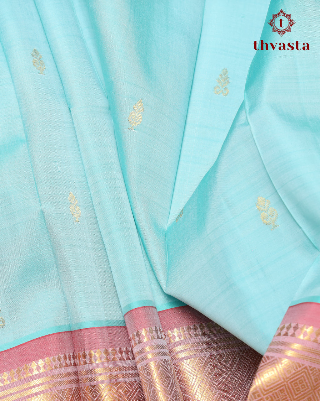 Pure Thirubuvanam Pattu - Light blue and Pink