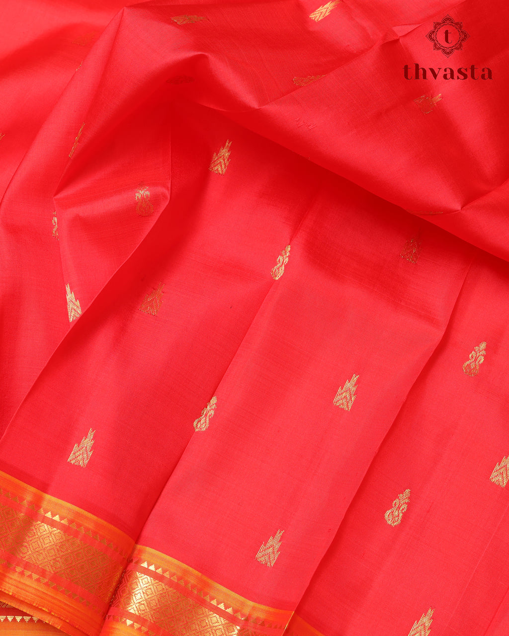 Pure Thirubuvanam Pattu - Red and Mustard