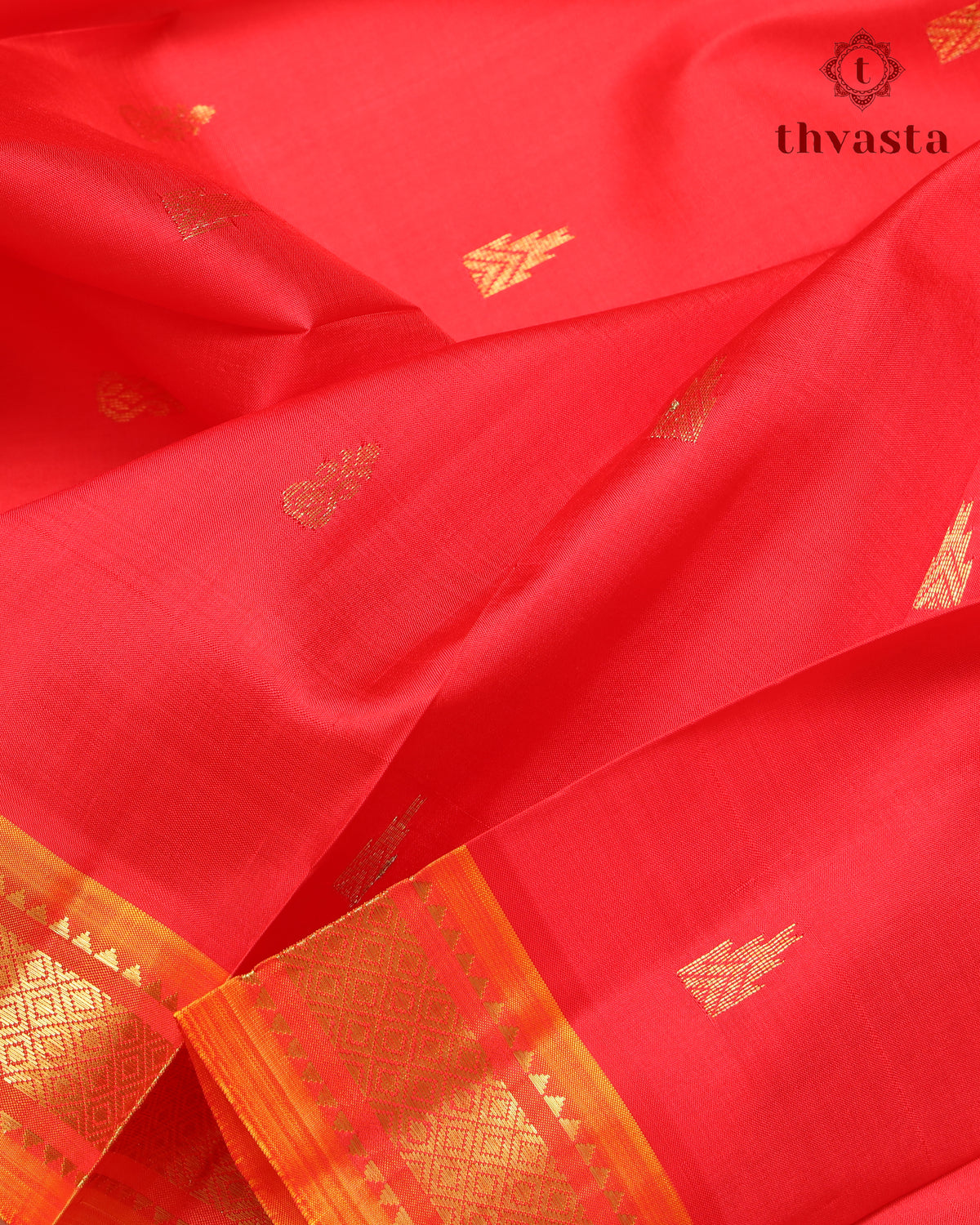 Pure Thirubuvanam Pattu - Red and Mustard