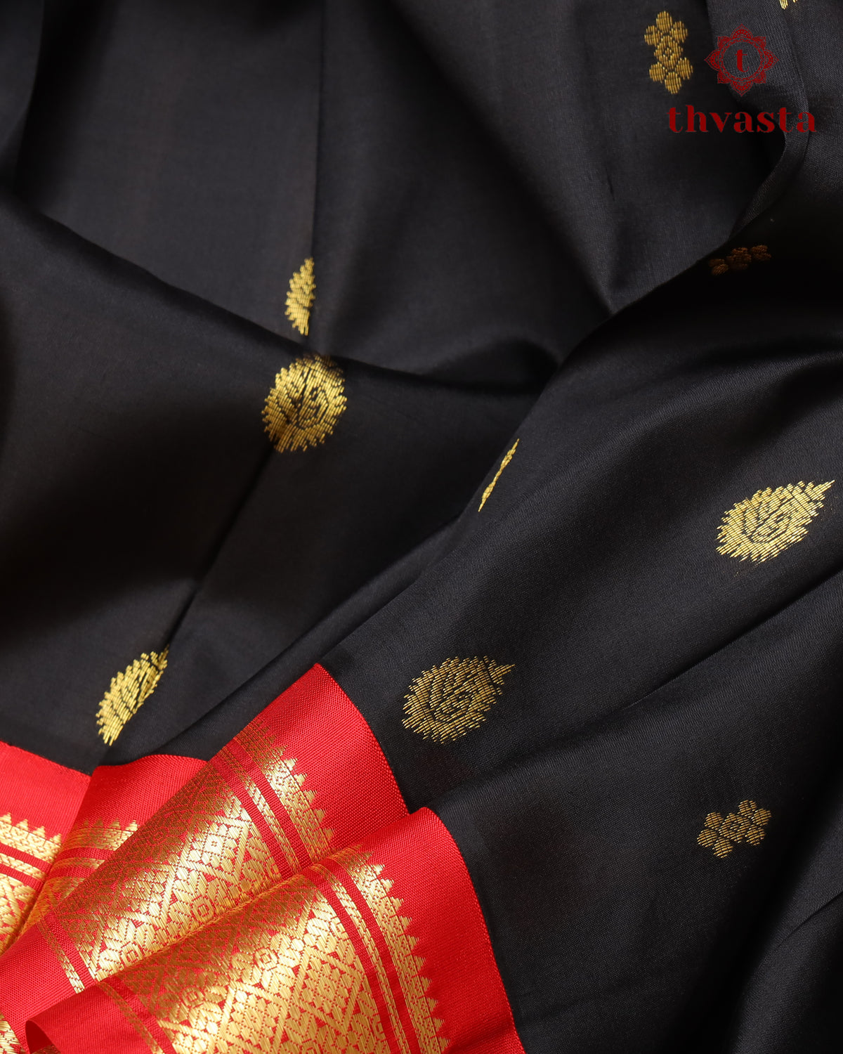 Pure Thirubuvanam Pattu - Black and Red