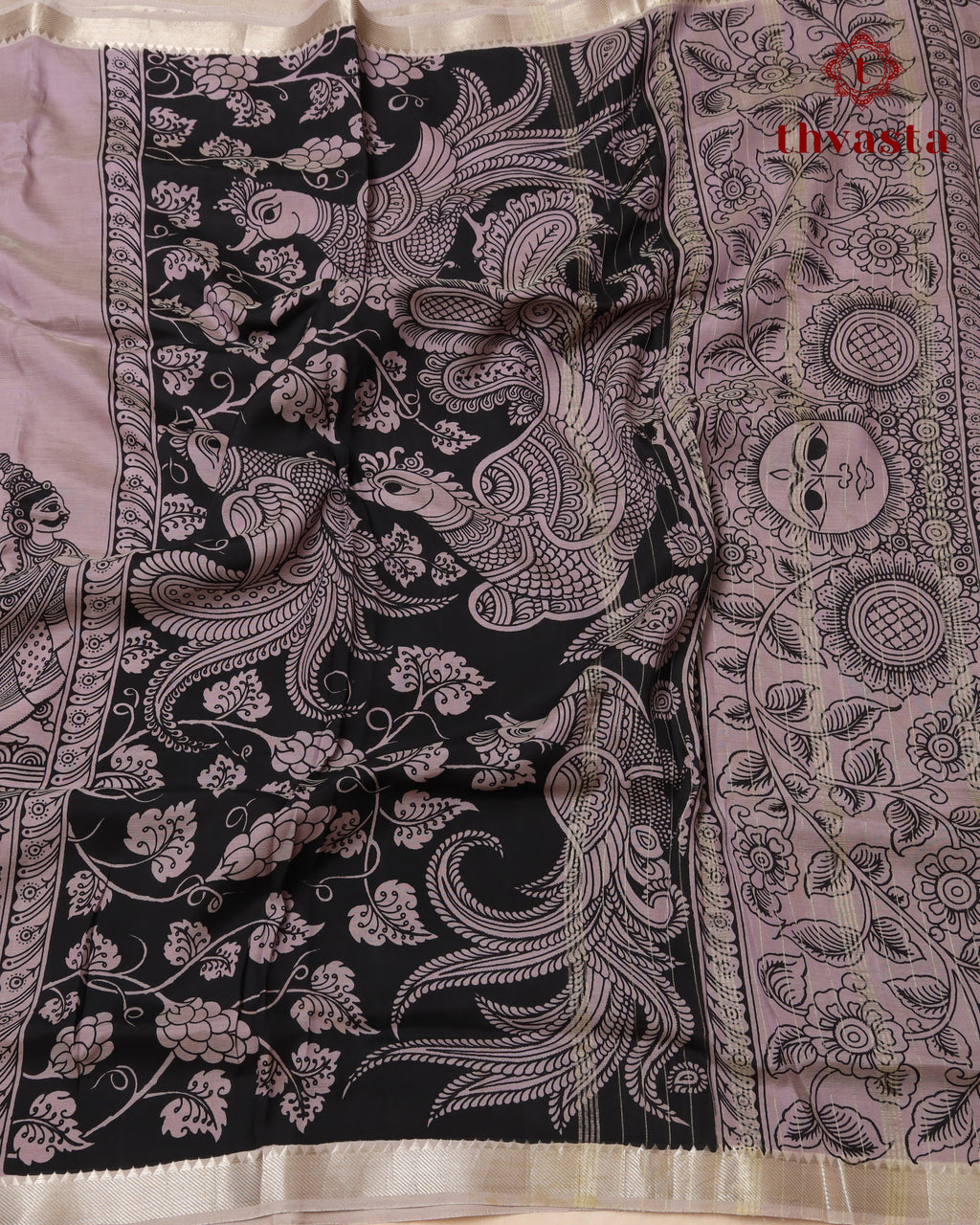 Mangalagiri Silk Kalamkari - Mauve