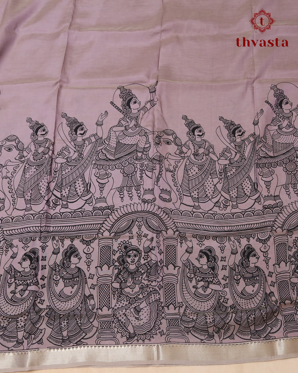 Mangalagiri Silk Kalamkari - Mauve