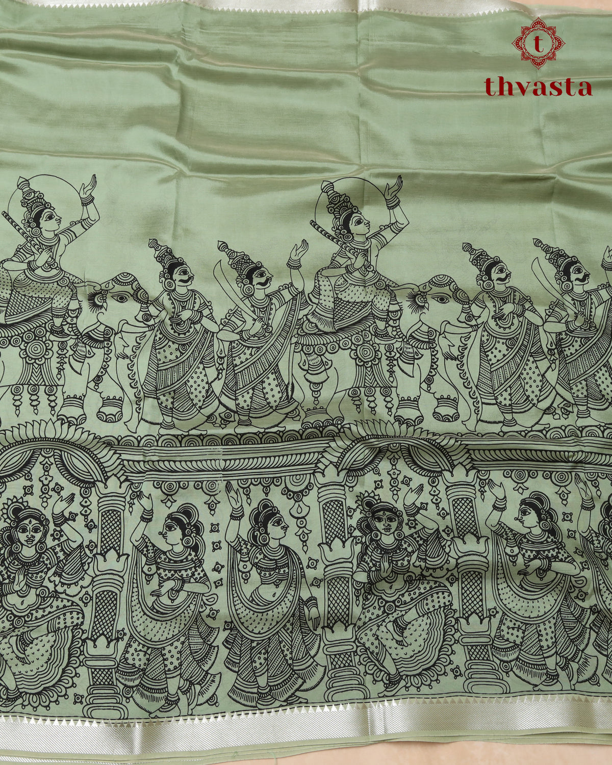 Mangalagiri Silk Kalamkari - Green