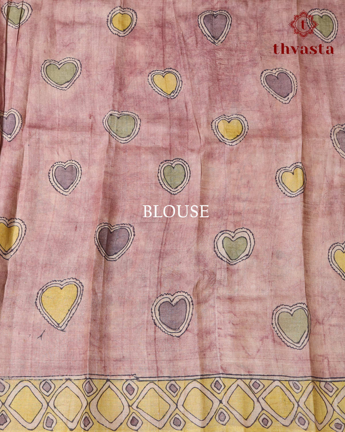Pen Kalamkari Tussar Silk – Mauve Pinkish Lavender