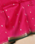 Pure Kora Organza Silk – Dark Pink and Dark Green