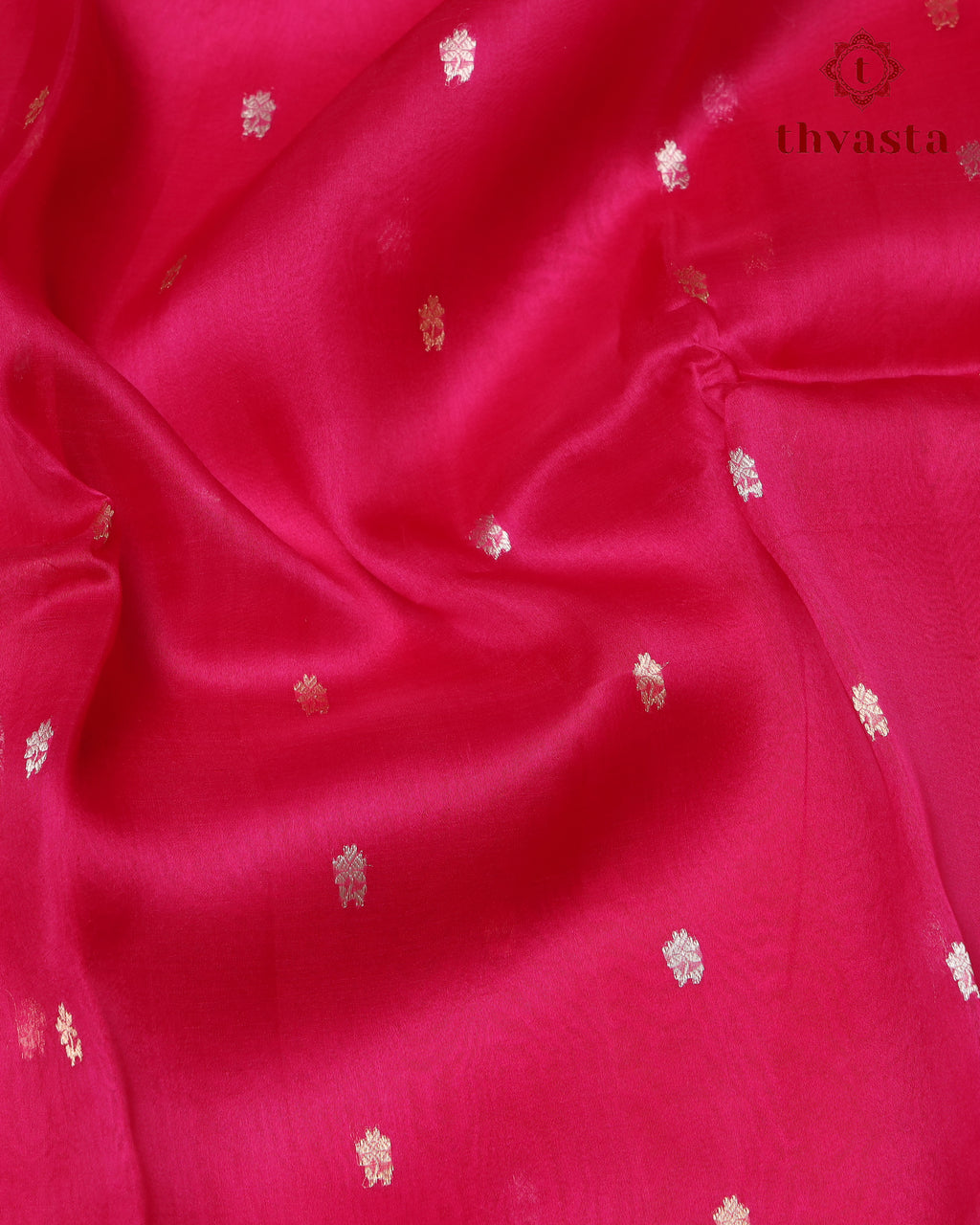 Pure Kora Organza Silk – Dark Pink and Dark Green
