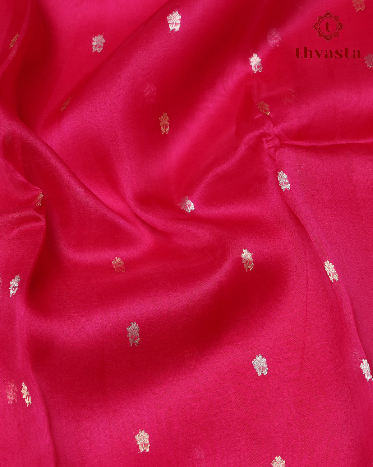 Pure Kora Organza Silk – Dark Pink and Dark Green