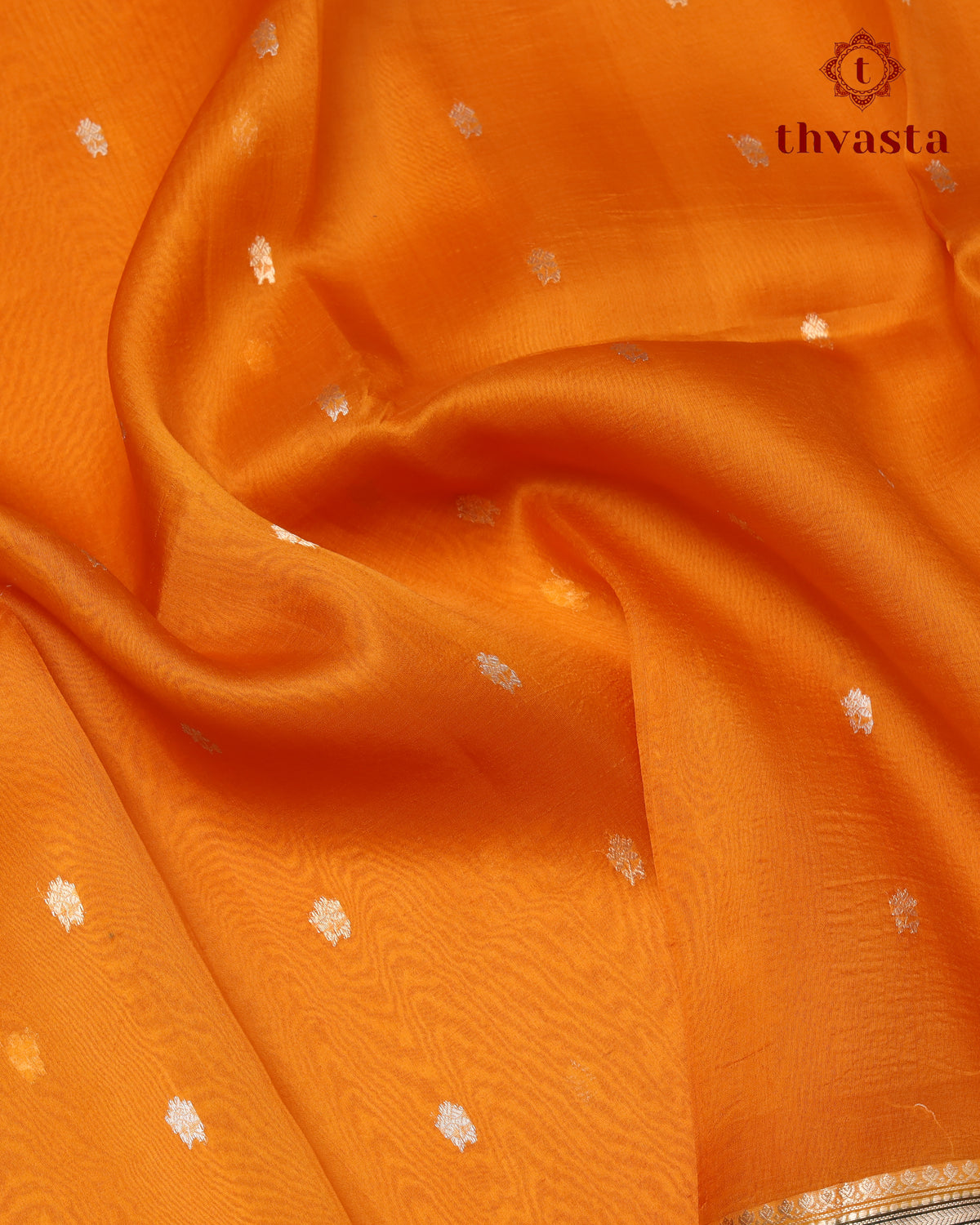 Pure Kora Organza Silk – Mustard and Dark Green