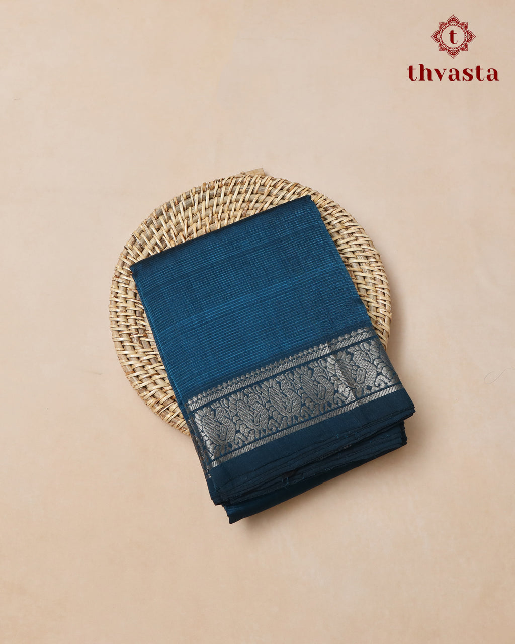 Mangalagiri Silk Cotton – Mayura Silver Edit – Teal