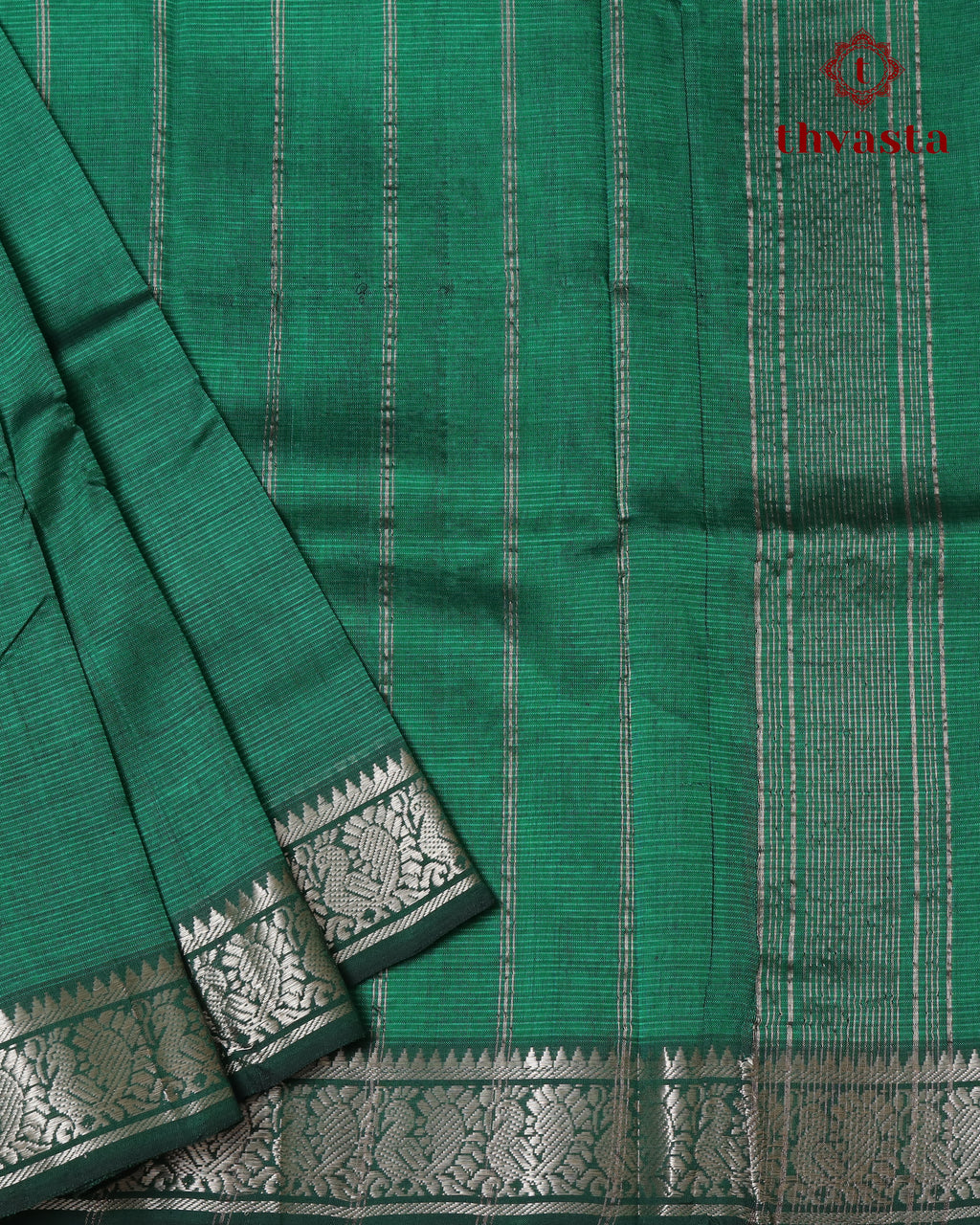 Mangalagiri Silk Cotton – Mayura Silver Edit – Green