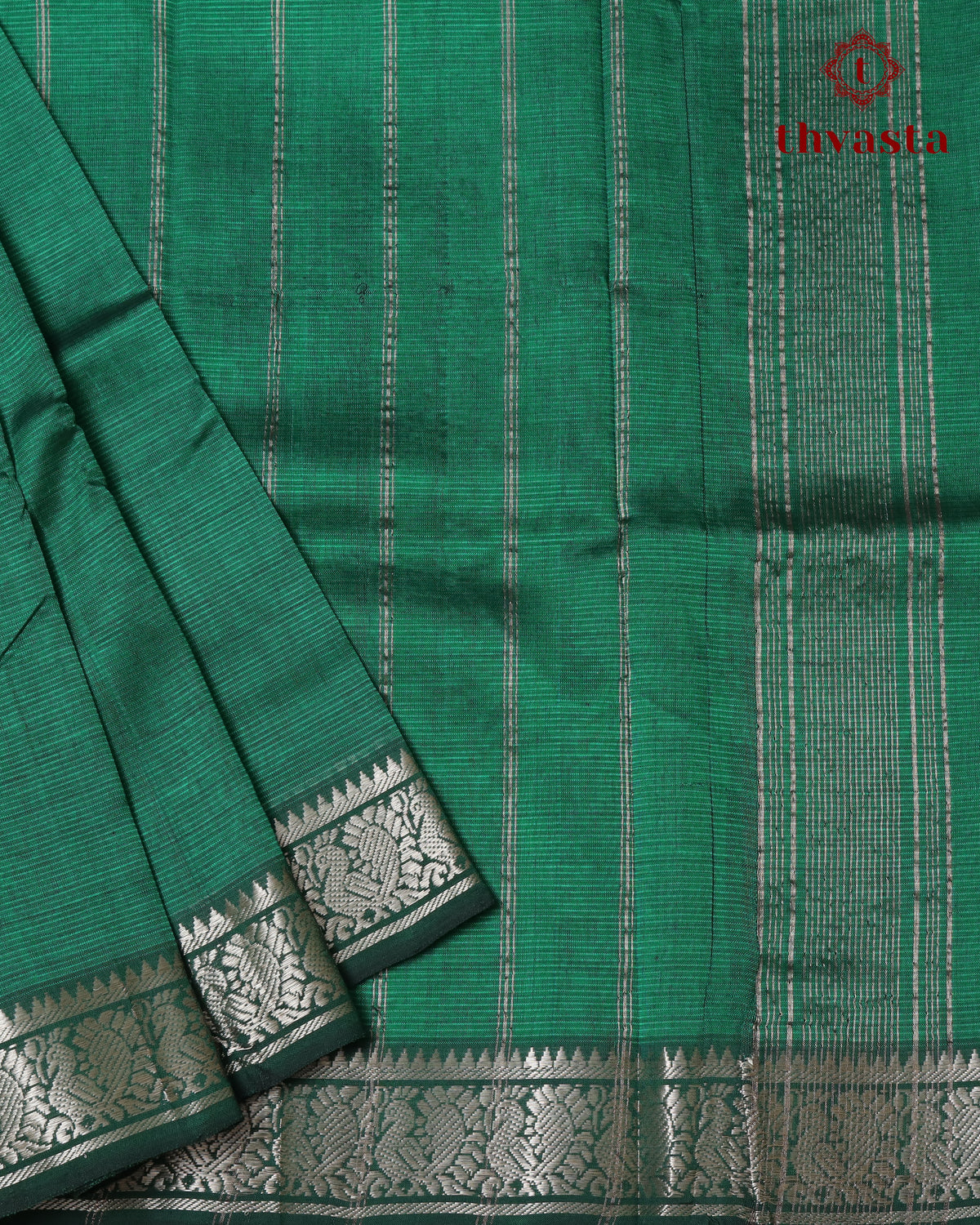 Mangalagiri Silk Cotton – Mayura Silver Edit – Green