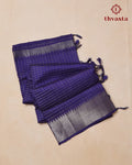 Mangalagiri Silk Cotton – Silver Checks – Violet