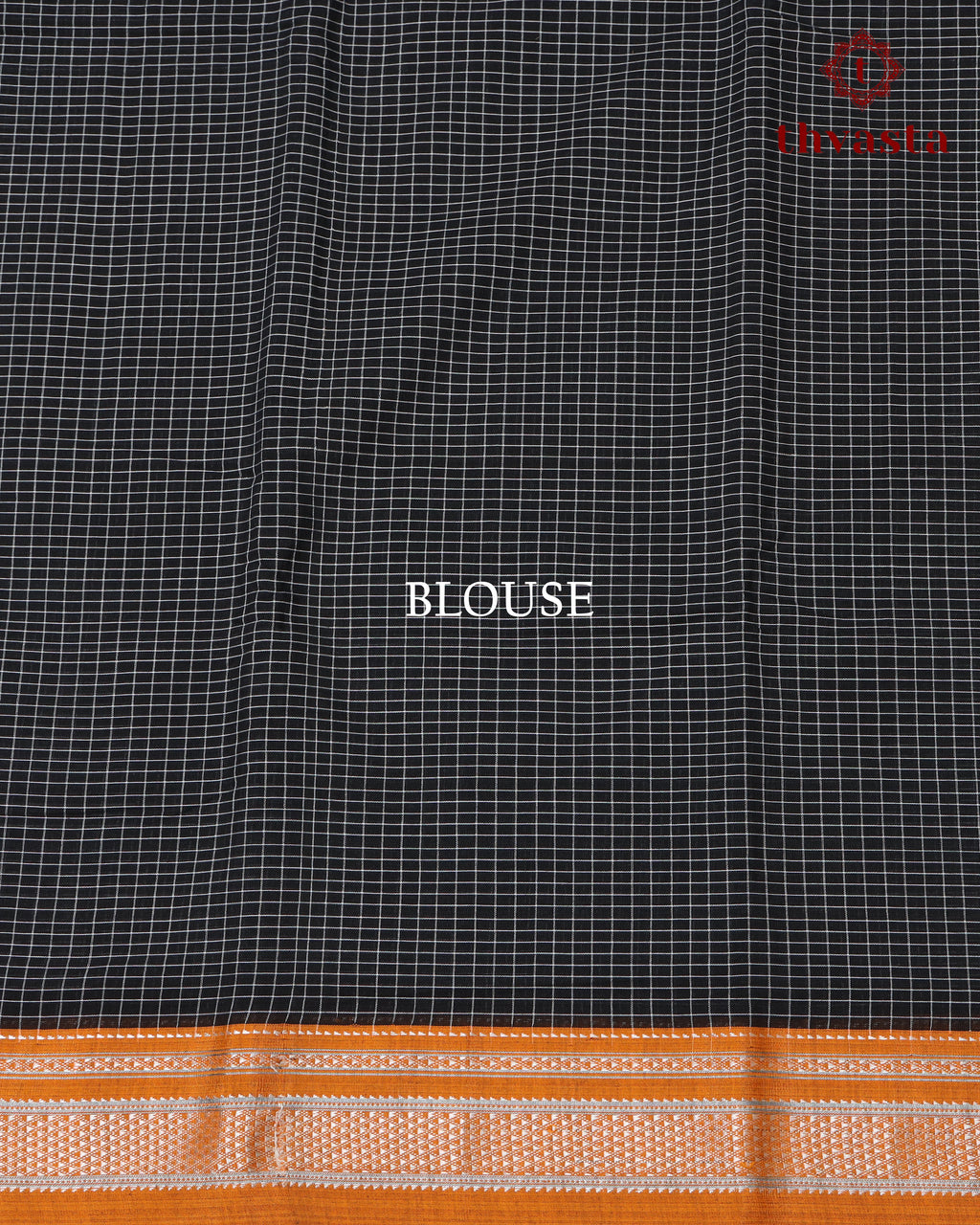 Handloom Pure Cotton Ilkal  - Black and Orange