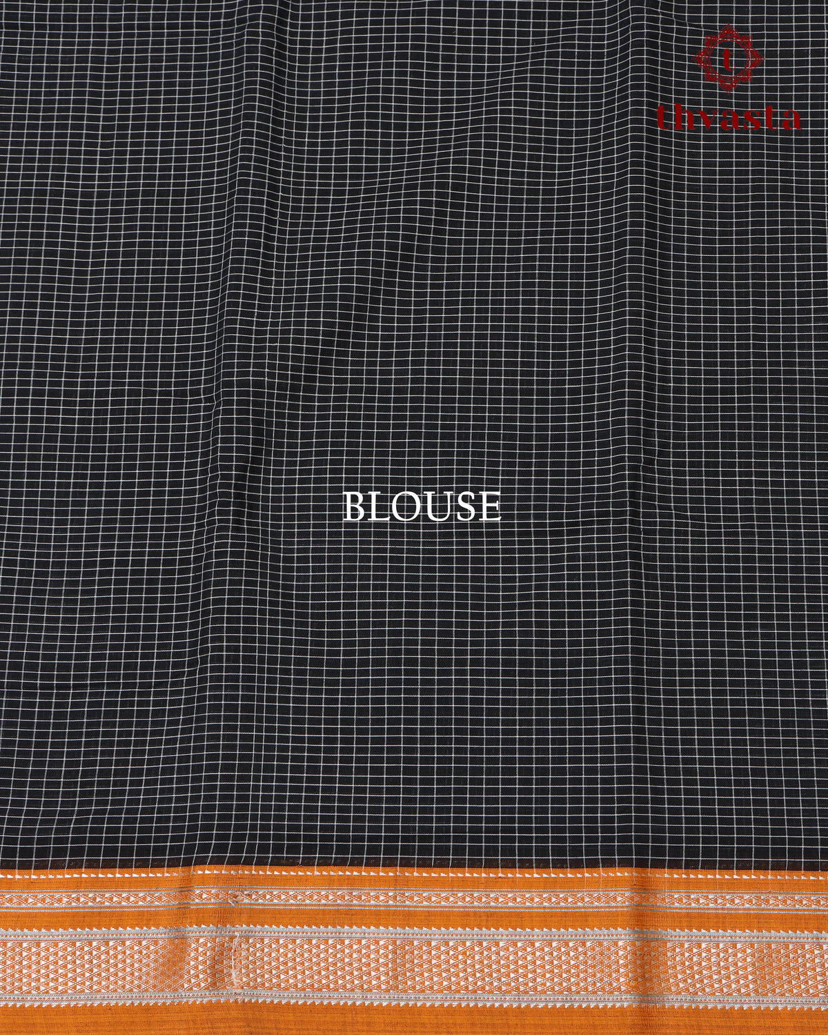 Handloom Pure Cotton Ilkal  - Black and Orange