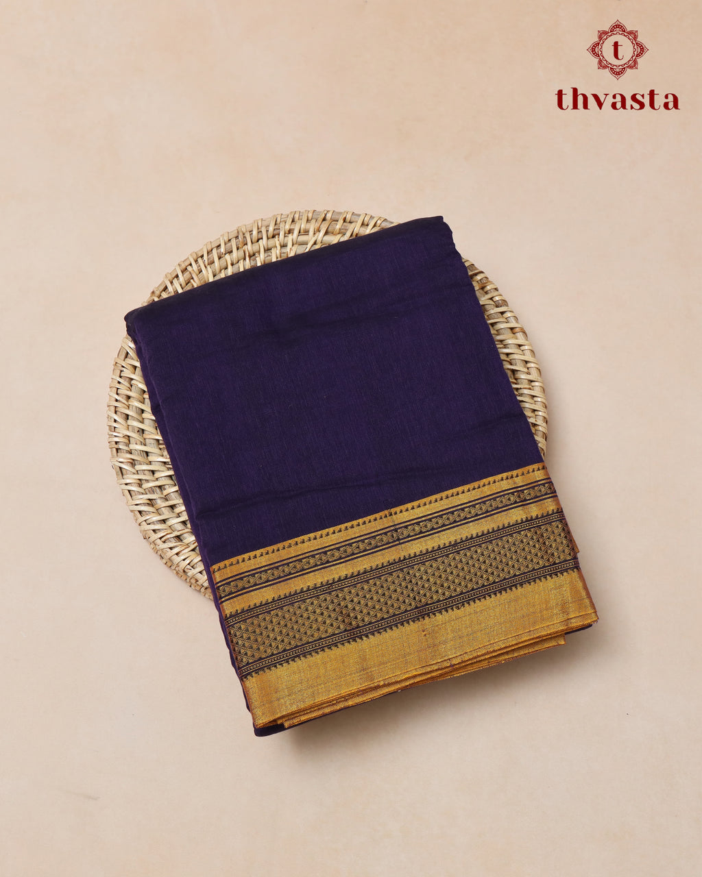 Handloom Pure Cotton Ilkal  - Violet and Yellow