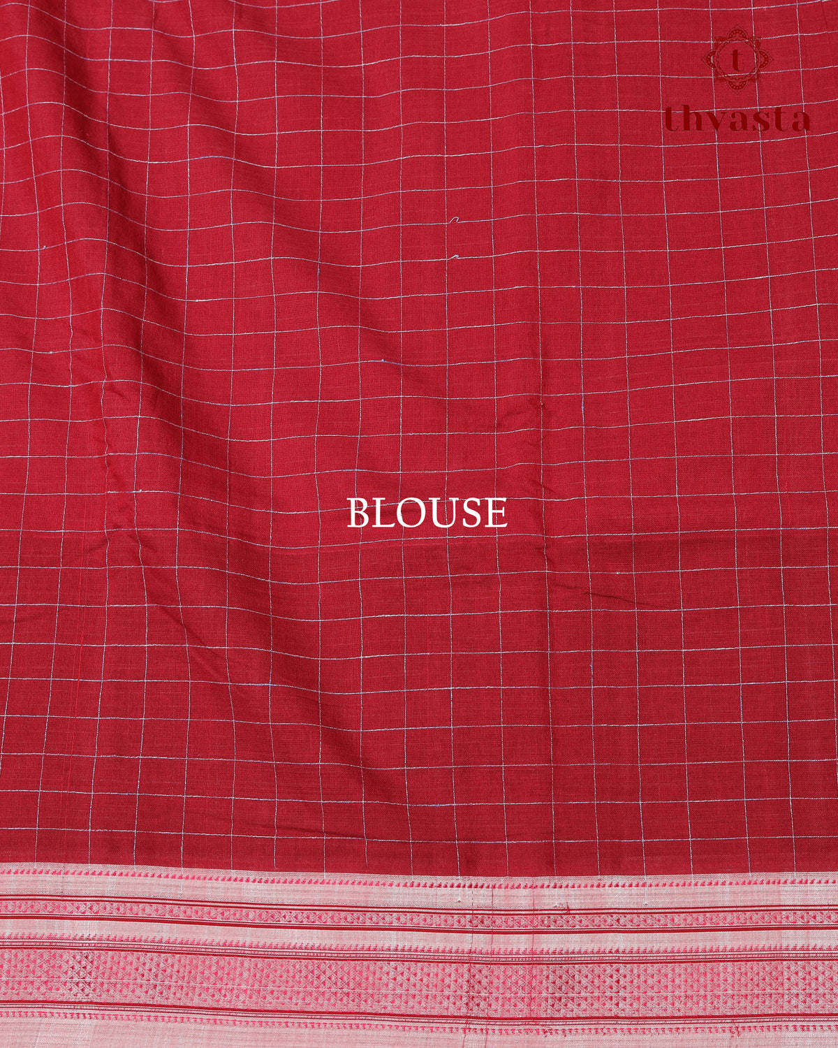 Handloom Pure Cotton Ilkal  - Red and white