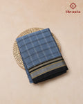 Handloom Pure Cotton Ilkal  - Grey Blue