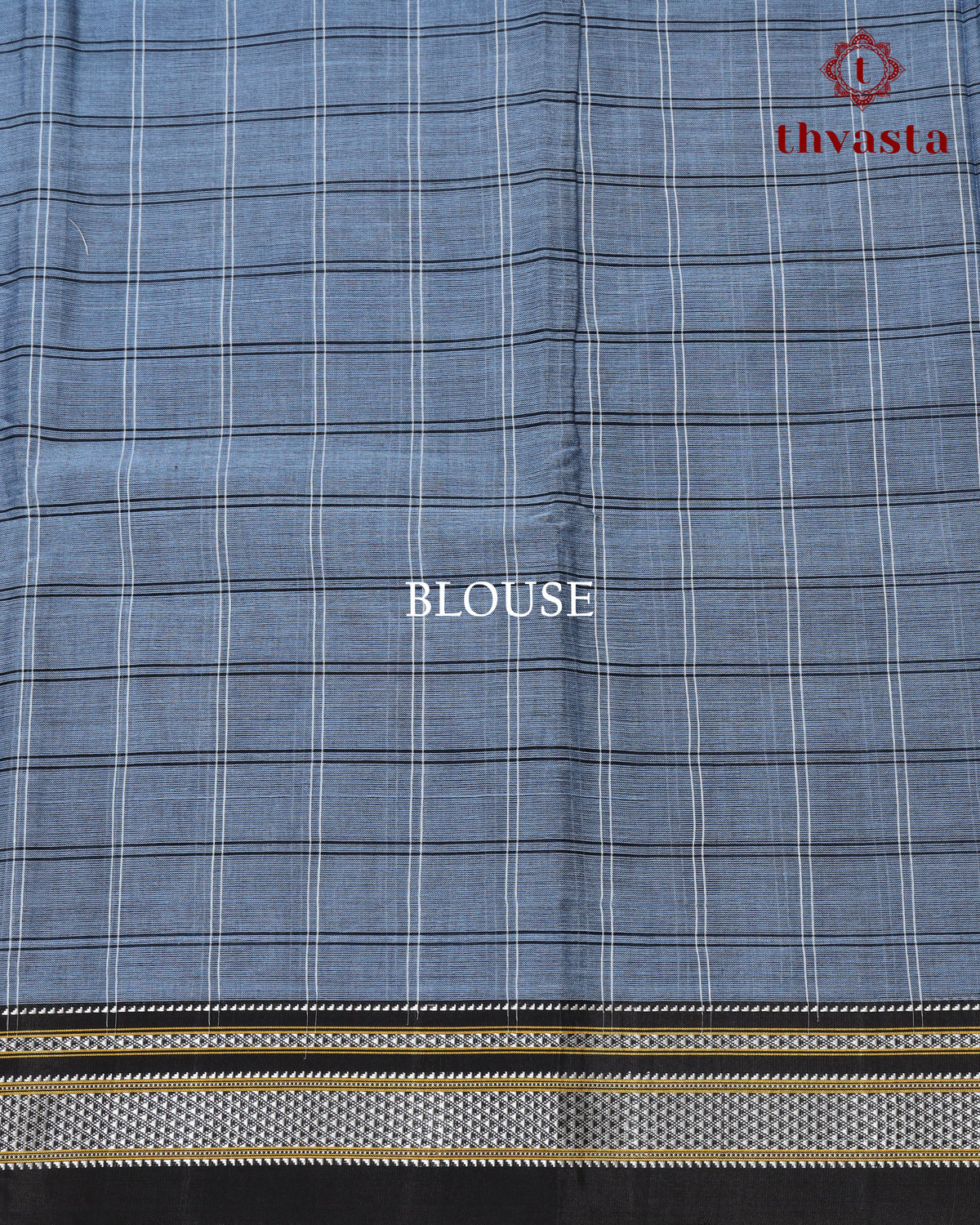Handloom Pure Cotton Ilkal  - Grey Blue