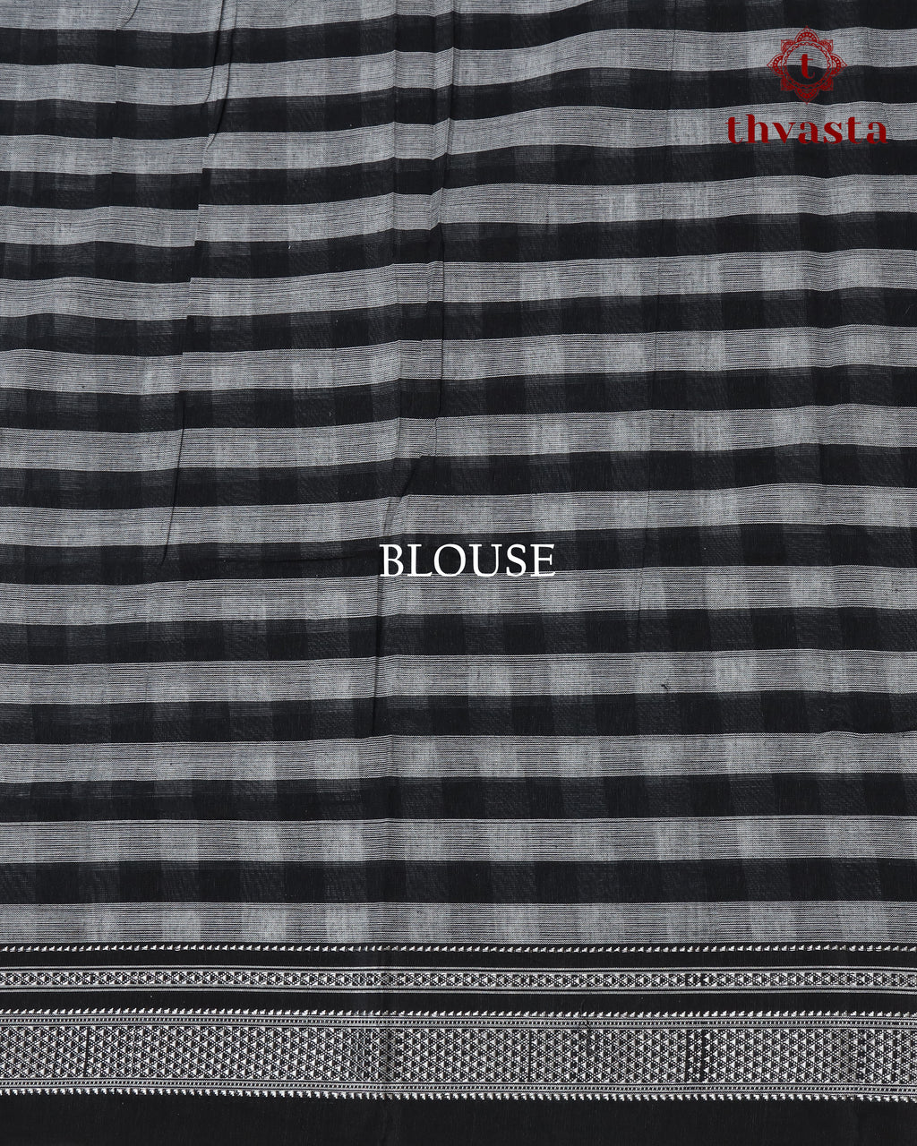 Handloom Pure Cotton Ilkal  - Black and white checks with Red Pallu