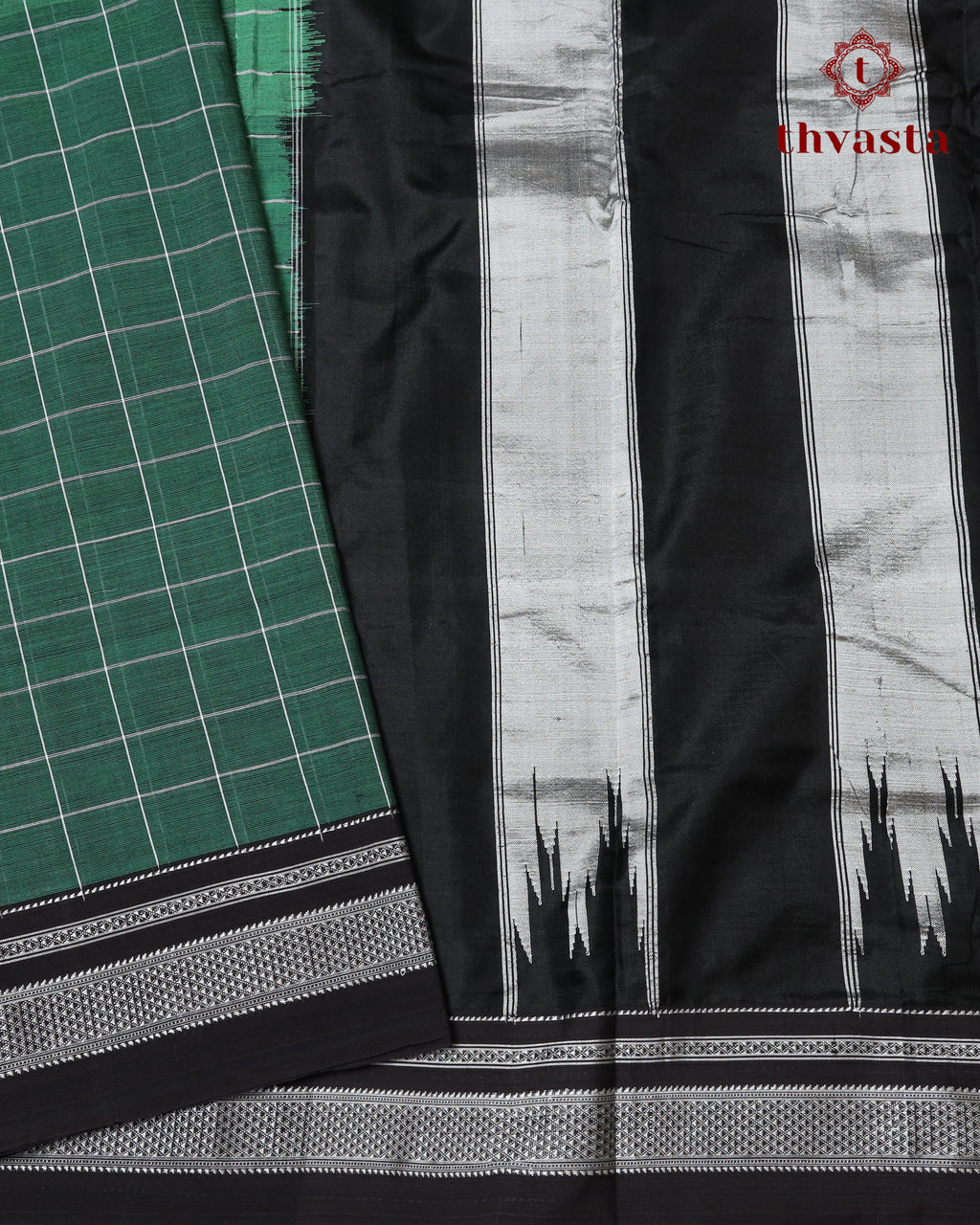 Handloom Pure Cotton Ilkal  - Green