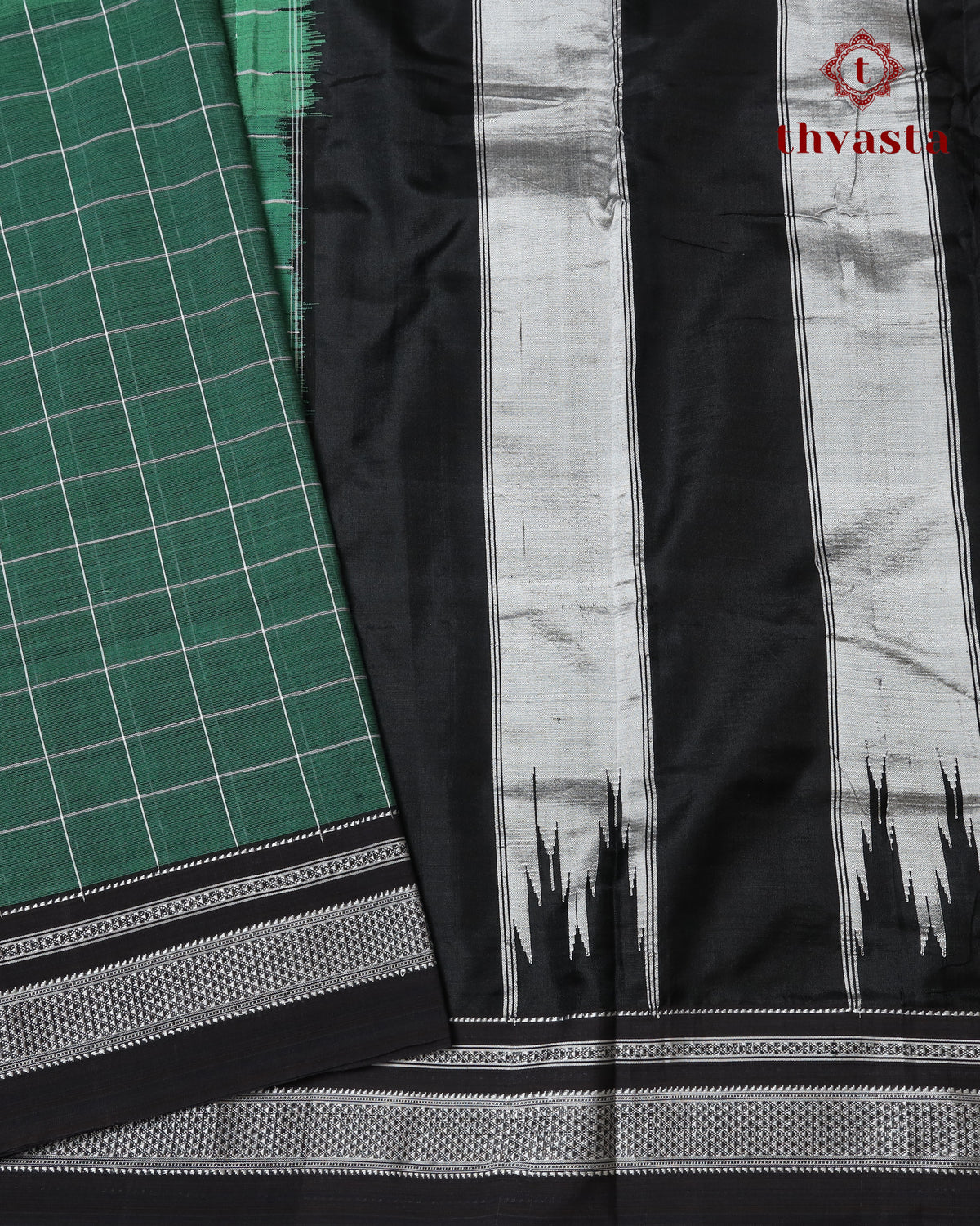 Handloom Pure Cotton Ilkal  - Green