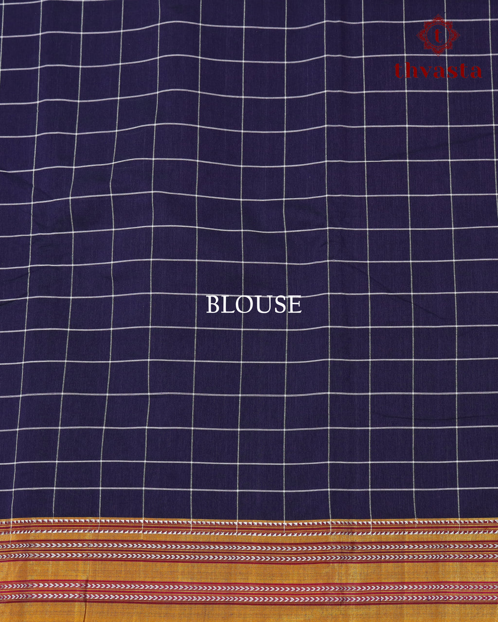 Handloom Pure Cotton Ilkal  - Purple Checks with Mustard