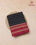 Handloom Pure Cotton Ilkal  - Black and Pink