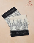 Pure handloom Ikkat cotton - White and Black