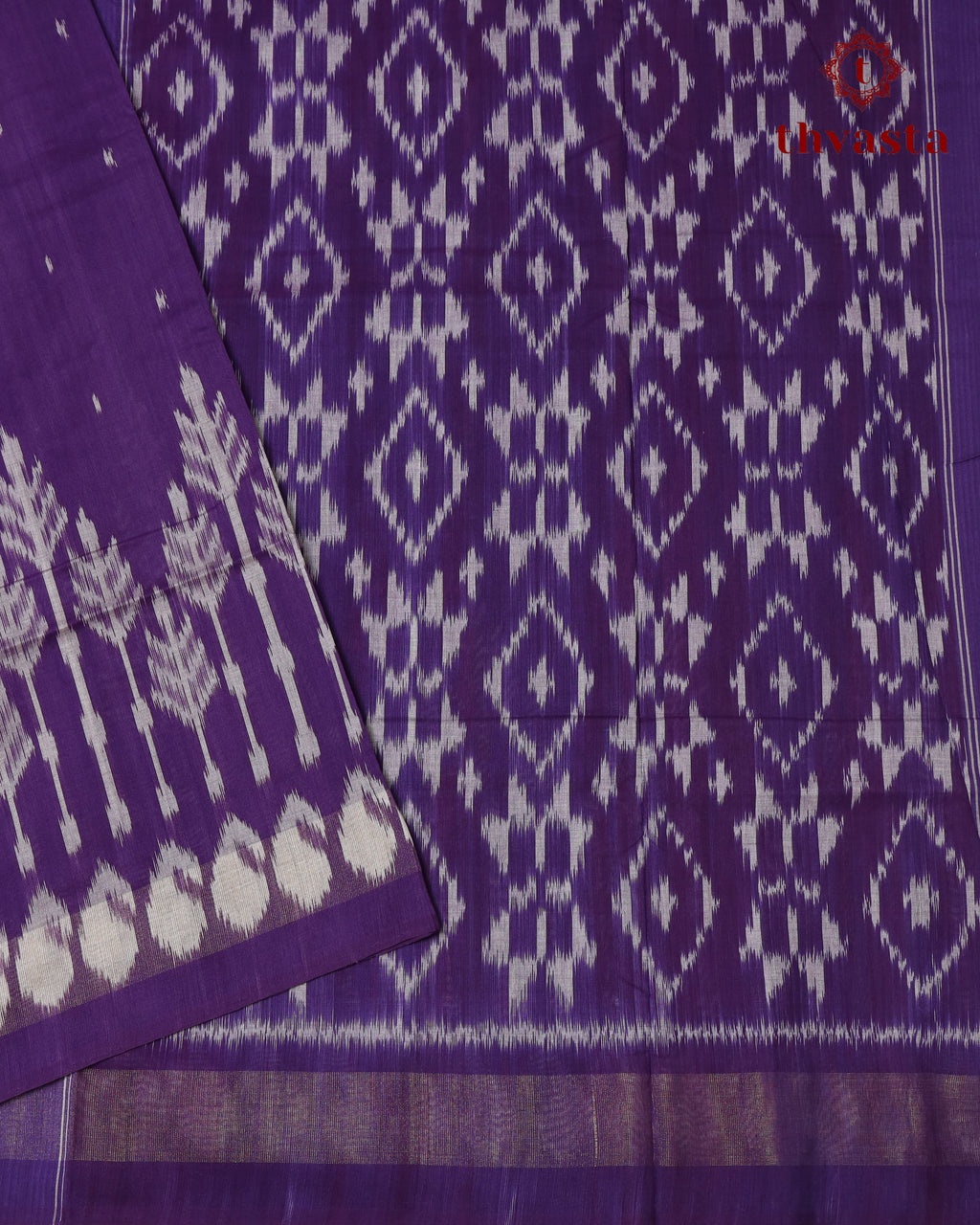 Pure handloom Ikkat cotton - Violet