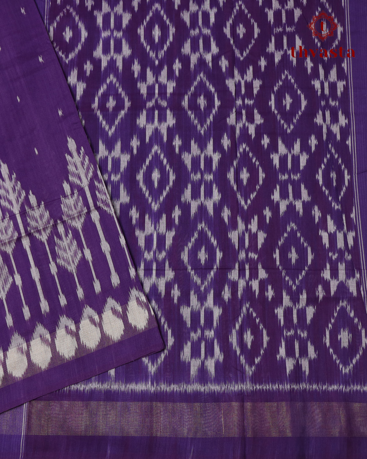 Pure handloom Ikkat cotton - Violet