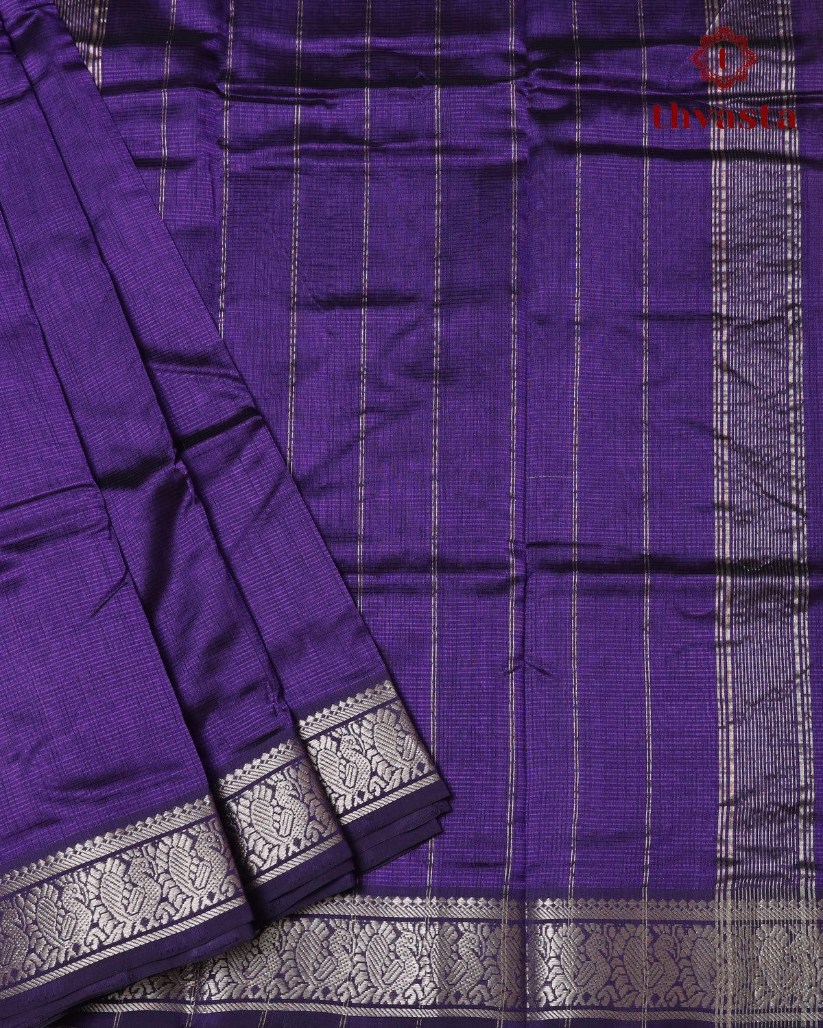 Mangalagiri Silk Cotton – Mayura Silver Edit – Violet
