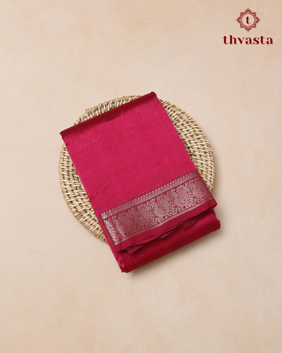 Mangalagiri Silk Cotton – Mayura Silver Edit – Berry Pink