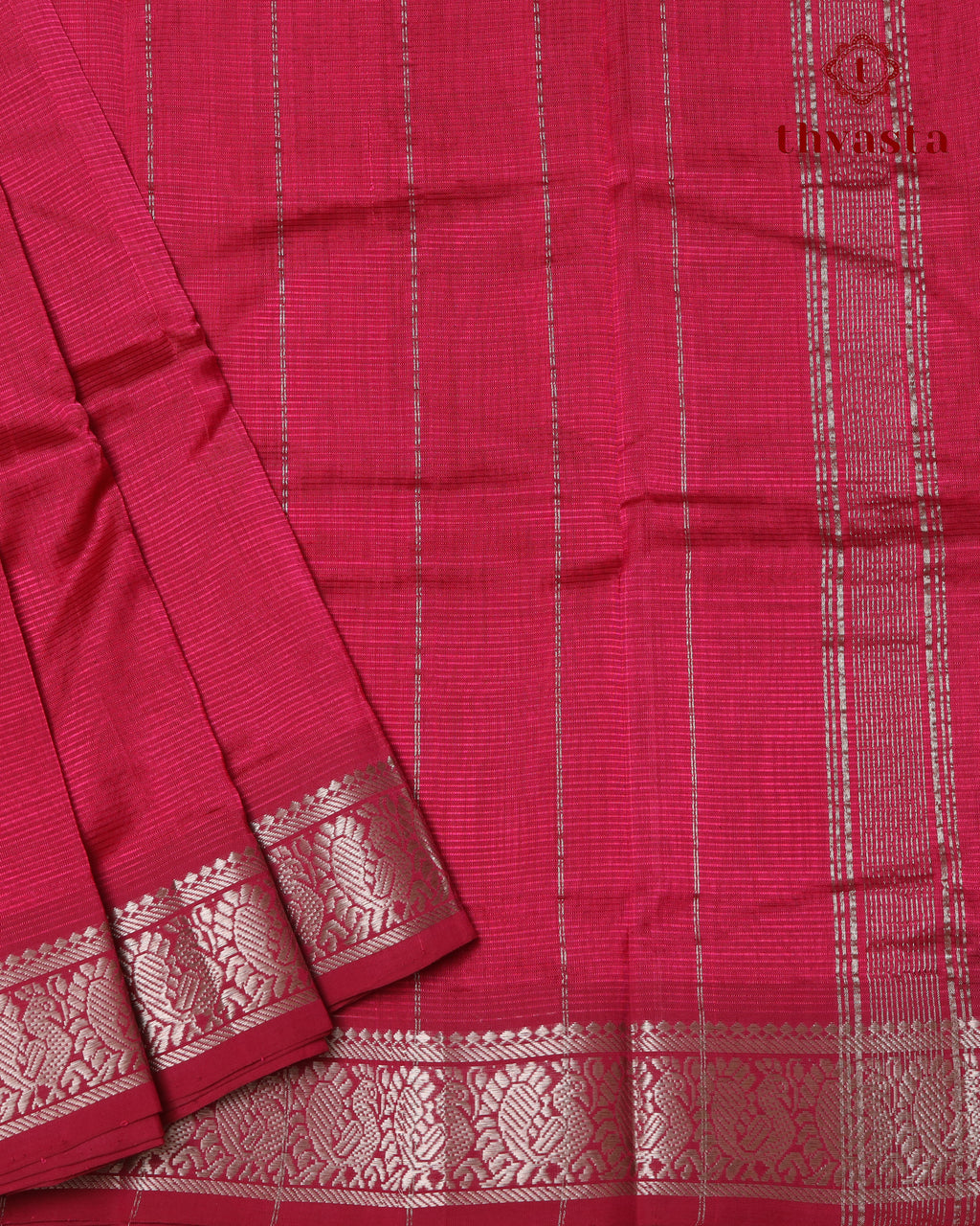 Mangalagiri Silk Cotton – Mayura Silver Edit – Berry Pink