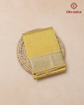 Mangalagiri Silk Cotton – Mayura Silver Edit – Pastel Yellow
