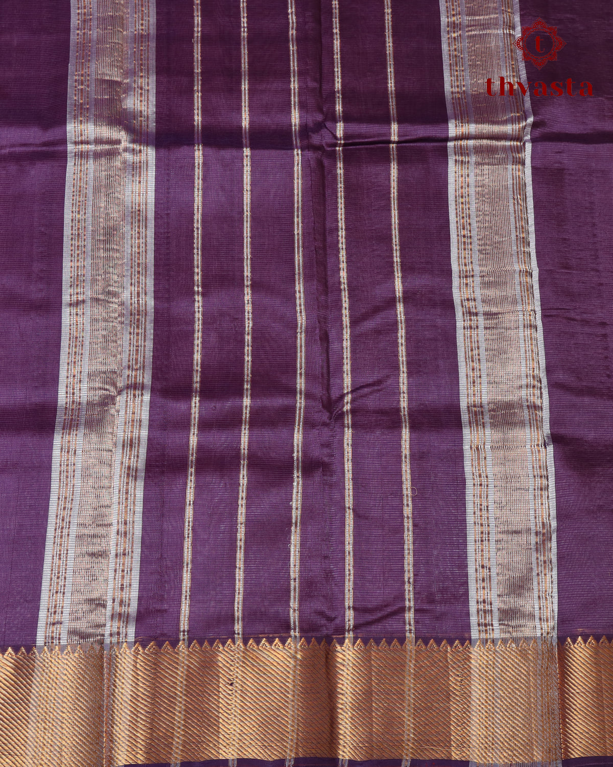 Mangalagiri Silk Cotton – Striped – Pink and Purple