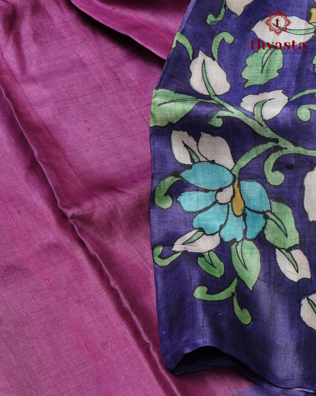 Hand Painted Kalamkari Tussar - Violet