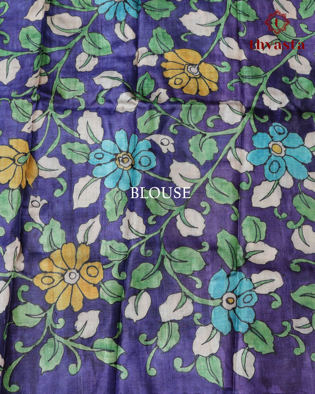 Hand Painted Kalamkari Tussar - Violet