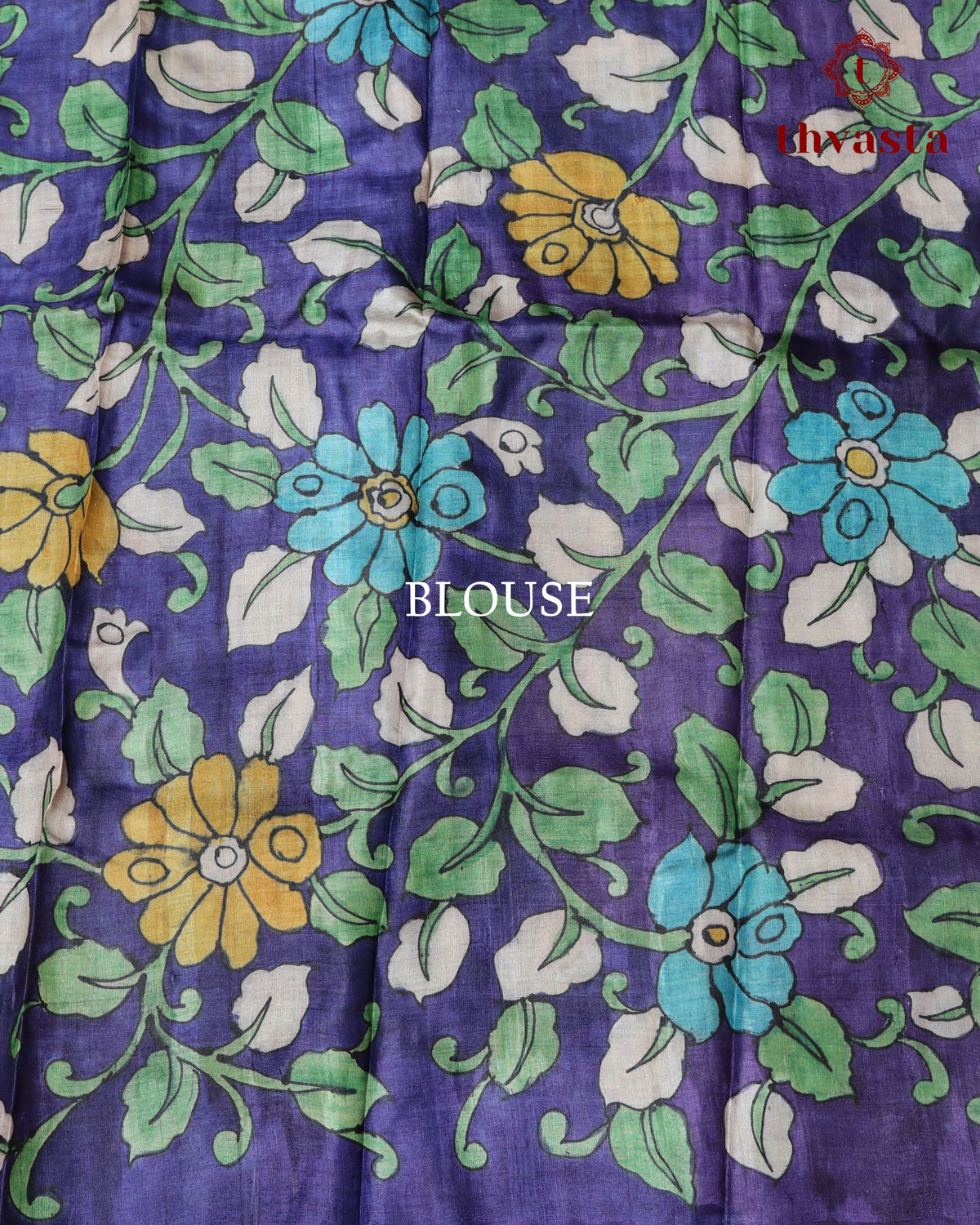 Hand Painted Kalamkari Tussar - Violet